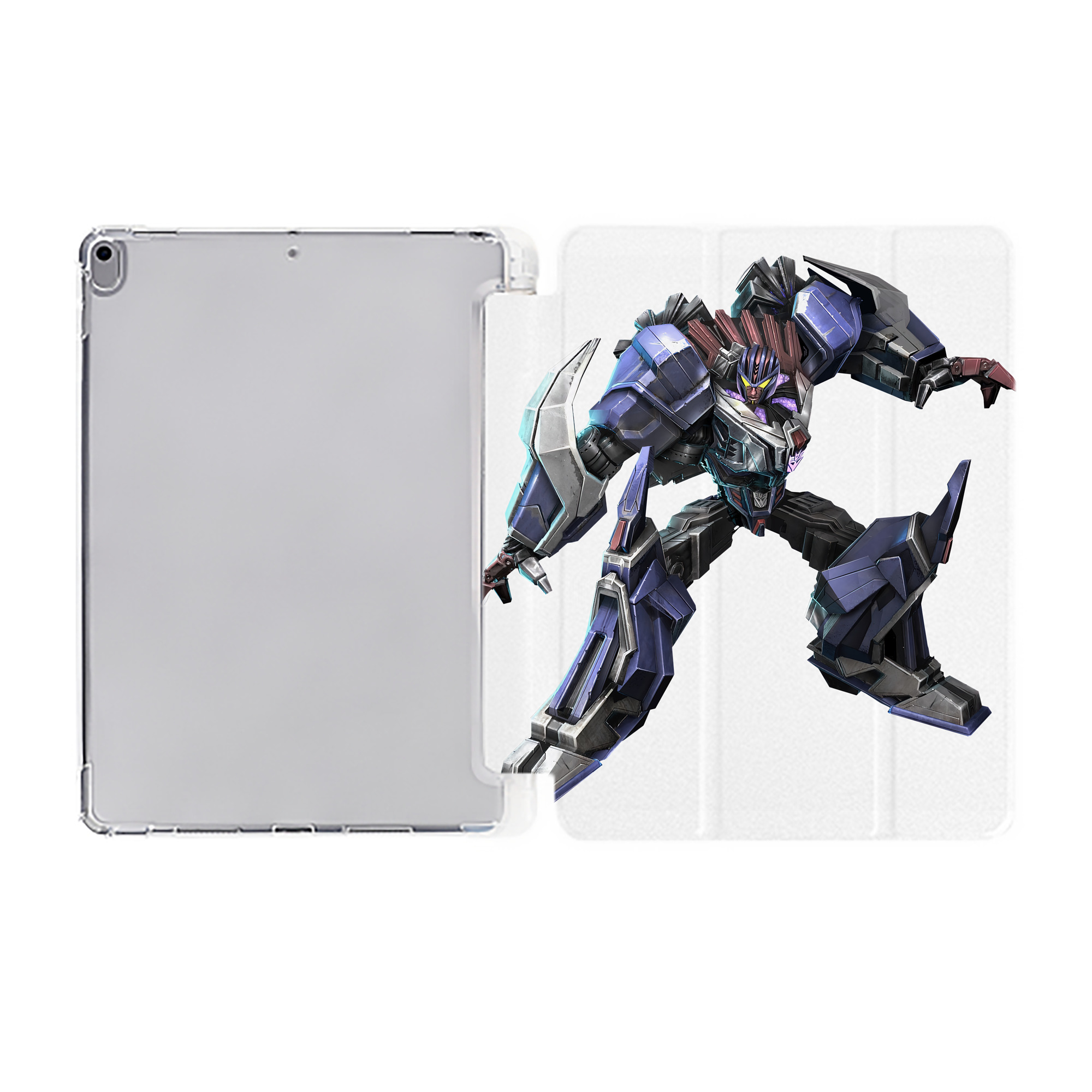 （画像用） Transformers トランスフォーマー IPad ケース ペン収納付き 三つ折りスタンド PUレザー×シリコン 対応機種9.5/10.5/10.9インチ